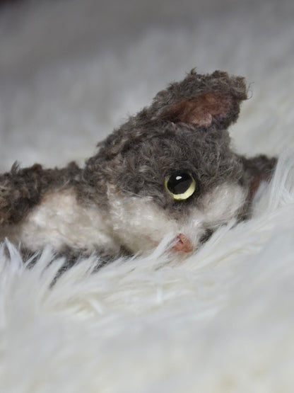 Custom Pet Replica Cat Plush,Miniature Cat Toys,Photo of pet into stuffed animal,Handmade Pipe Cleaner Dollhouse Cat,Personalized Pet Plush