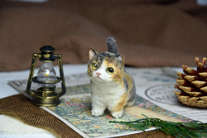 Miniature Cat Toy 2-Inch Tall | Calico Cat Plush | Miniature Figurine | Custom Pet Plush for Dollhouses | Carry Your mini Pet everywhere