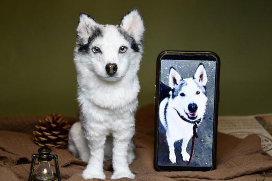 Custom Pet Replica Dog Plush,Photo of pet into custom stuffed animal,Handmade Pipe Cleaner Dollhouse Dog,Personalized Pet Plush Pet Memorial-9