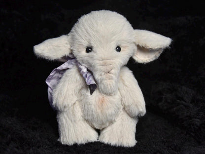 Handmade Baby Elephant Princess Plush, custom colors plush toy, unique baby shower gift, holiday gift idea, lifelike elephant stuffed animal