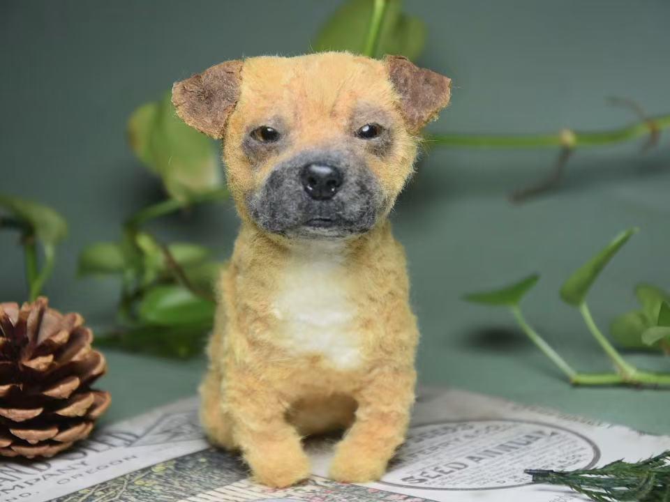 Custom Pet Replica Dog Plush,Photo of pet into custom stuffed animal,Handmade Pipe Cleaner Dollhouse Dog,Personalized Pet Plush Pet Memorial-6