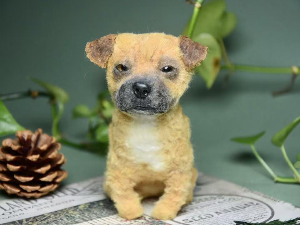 Custom Pet Replica Dog Plush,Photo of pet into custom stuffed animal,Handmade Pipe Cleaner Dollhouse Dog,Personalized Pet Plush Pet Memorial-6