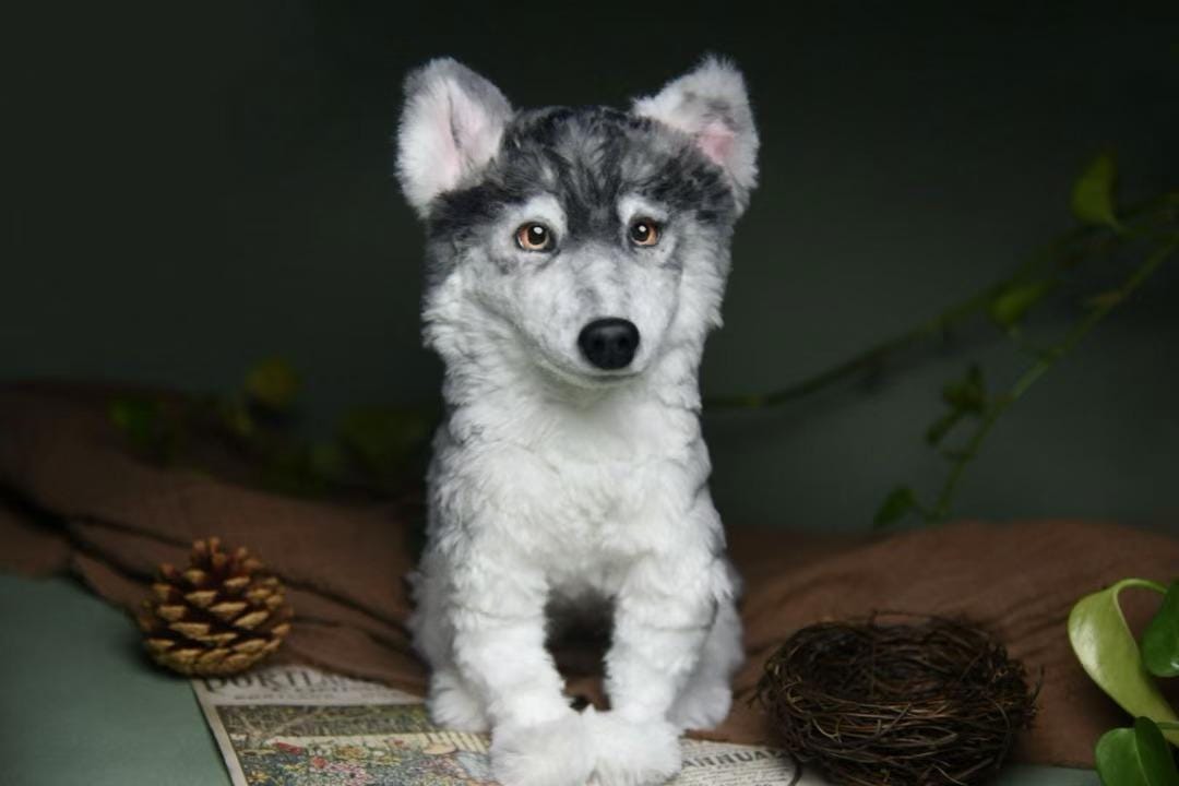 Custom Pet Replica Dog Plush,Photo of pet into custom stuffed animal,Handmade Pipe Cleaner Dollhouse Dog,Personalized Pet Plush Pet Memorial-35
