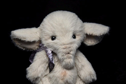 Handmade Baby Elephant Princess Plush, custom colors plush toy, unique baby shower gift, holiday gift idea, lifelike elephant stuffed animal