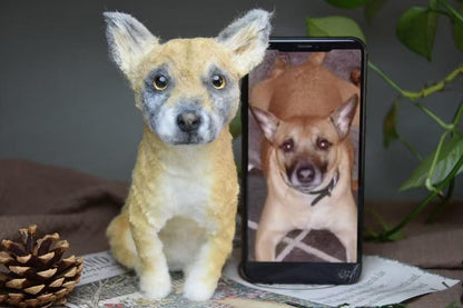 Custom Pet Replica Dog Plush,Photo of pet into custom stuffed animal,Handmade Pipe Cleaner Dollhouse Dog,Personalized Pet Plush Pet Memorial-8