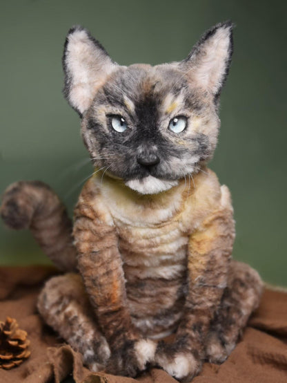 Réplica de mascota a tamaño real personalizada, peluche de gato personalizado, foto de mascota convertida en peluche personalizado, gato de casa de muñecas hecho a mano con limpiador de pipas, monumento conmemorativo para mascotas
