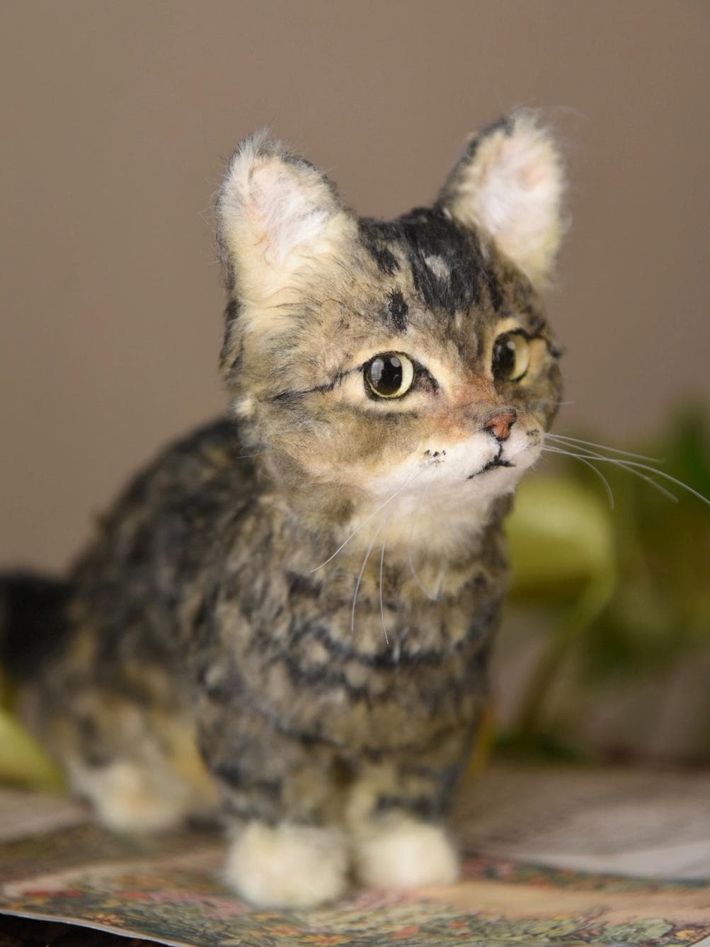 Custom Pet Replica cat Plush,Photo of pet into custom stuffed animal,Handmade Pipe Cleaner Dollhouse cat,Personalized Pet Plush Pet Memorial-1