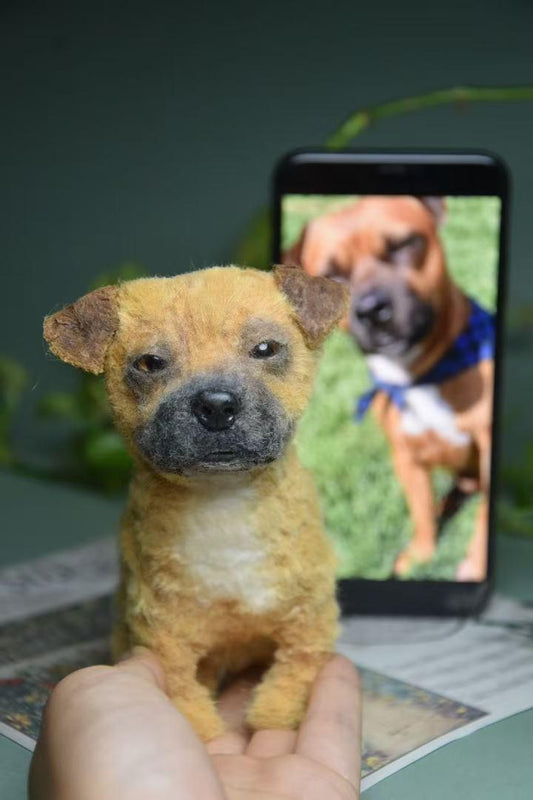Custom Pet Replica Dog Plush,Photo of pet into custom stuffed animal,Handmade Pipe Cleaner Dollhouse Dog,Personalized Pet Plush Pet Memorial-6