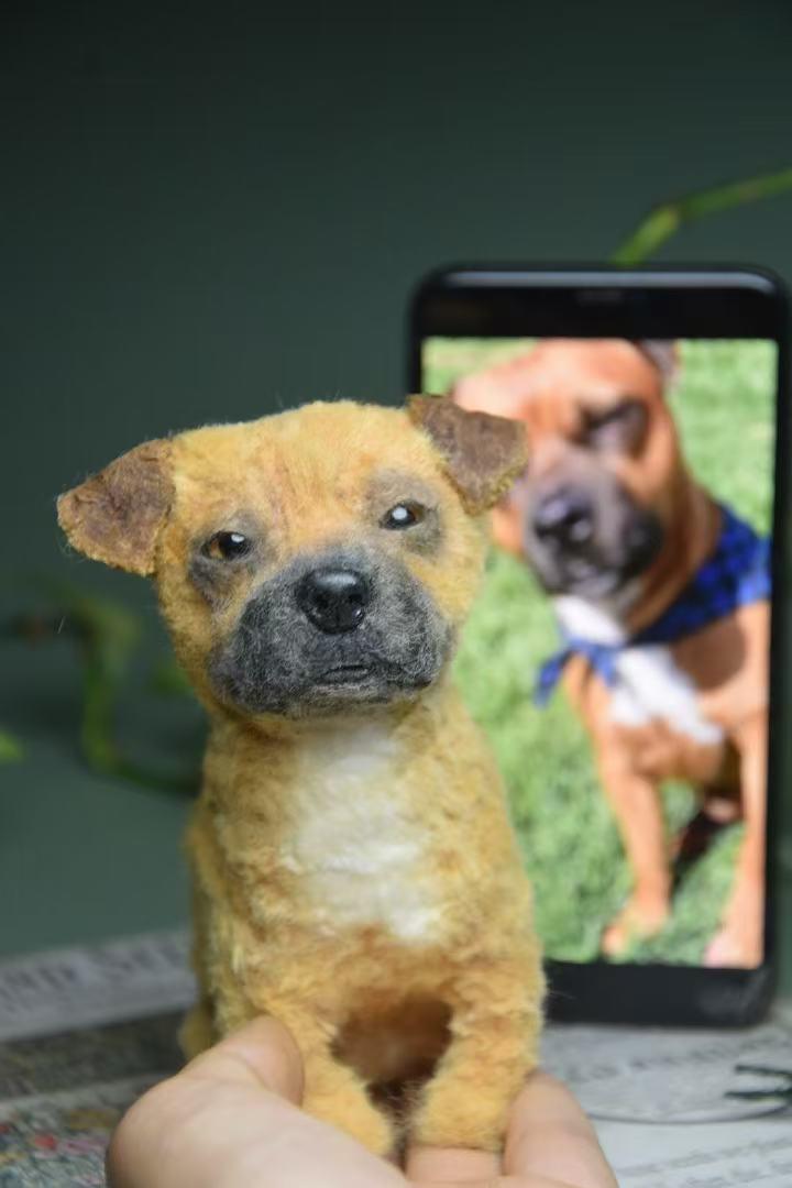 Custom Pet Replica Dog Plush,Photo of pet into custom stuffed animal,Handmade Pipe Cleaner Dollhouse Dog,Personalized Pet Plush Pet Memorial-6