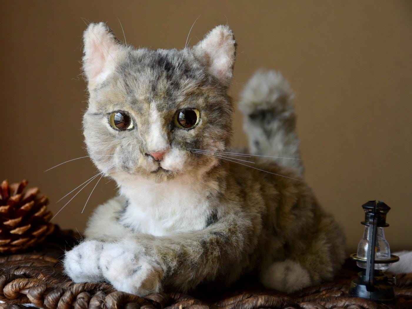 Réplica de gato de peluche personalizada, foto de mascota convertida en peluche personalizado, perro de casa de muñecas hecho a mano con limpiapipas, peluche personalizado para mascota conmemorativo - 2