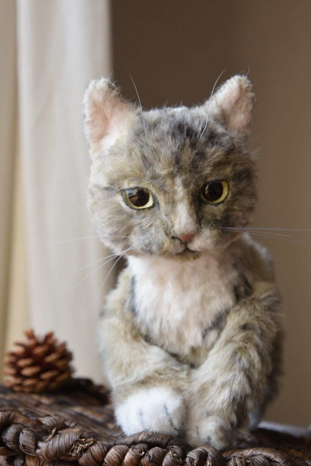 Réplica de gato de peluche personalizada, foto de mascota convertida en peluche personalizado, perro de casa de muñecas hecho a mano con limpiapipas, peluche personalizado para mascota conmemorativo - 2