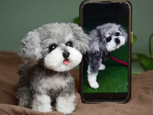 Custom Pet Replica Dog Plush,Photo of pet into custom stuffed animal,Handmade Pipe Cleaner Dollhouse Dog,Personalized Pet Plush Pet Memorial