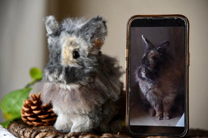 Custom Pet Replica, rabbit plush, Photo of pet into custom stuffed animal, Handmade Pipe Cleaner Dollhouse Dog , Personalized Pet Plush
