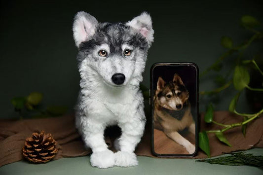 Custom Pet Replica Dog Plush,Photo of pet into custom stuffed animal,Handmade Pipe Cleaner Dollhouse Dog,Personalized Pet Plush Pet Memorial-35