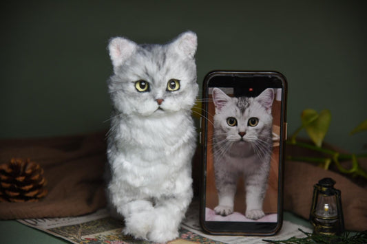 Custom Pet Replica cat Plush,Photo of pet into custom stuffed animal,Handmade Pipe Cleaner Dollhouse Dog,Personalized Pet Plush cat Memorial