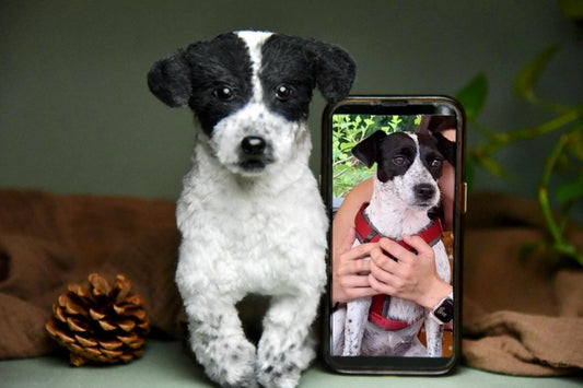 Custom Pet Replica Dog Plush,Photo of pet into custom stuffed animal,Handmade Pipe Cleaner Dollhouse Dog,Personalized Pet Plush Pet Memorial