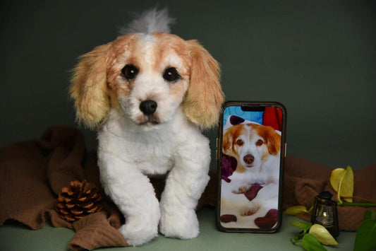 Custom Pet Replica Dog Plush,Photo of pet into custom stuffed animal,Handmade Pipe Cleaner Dollhouse Dog,Personalized Pet Plush Pet Memorial-25