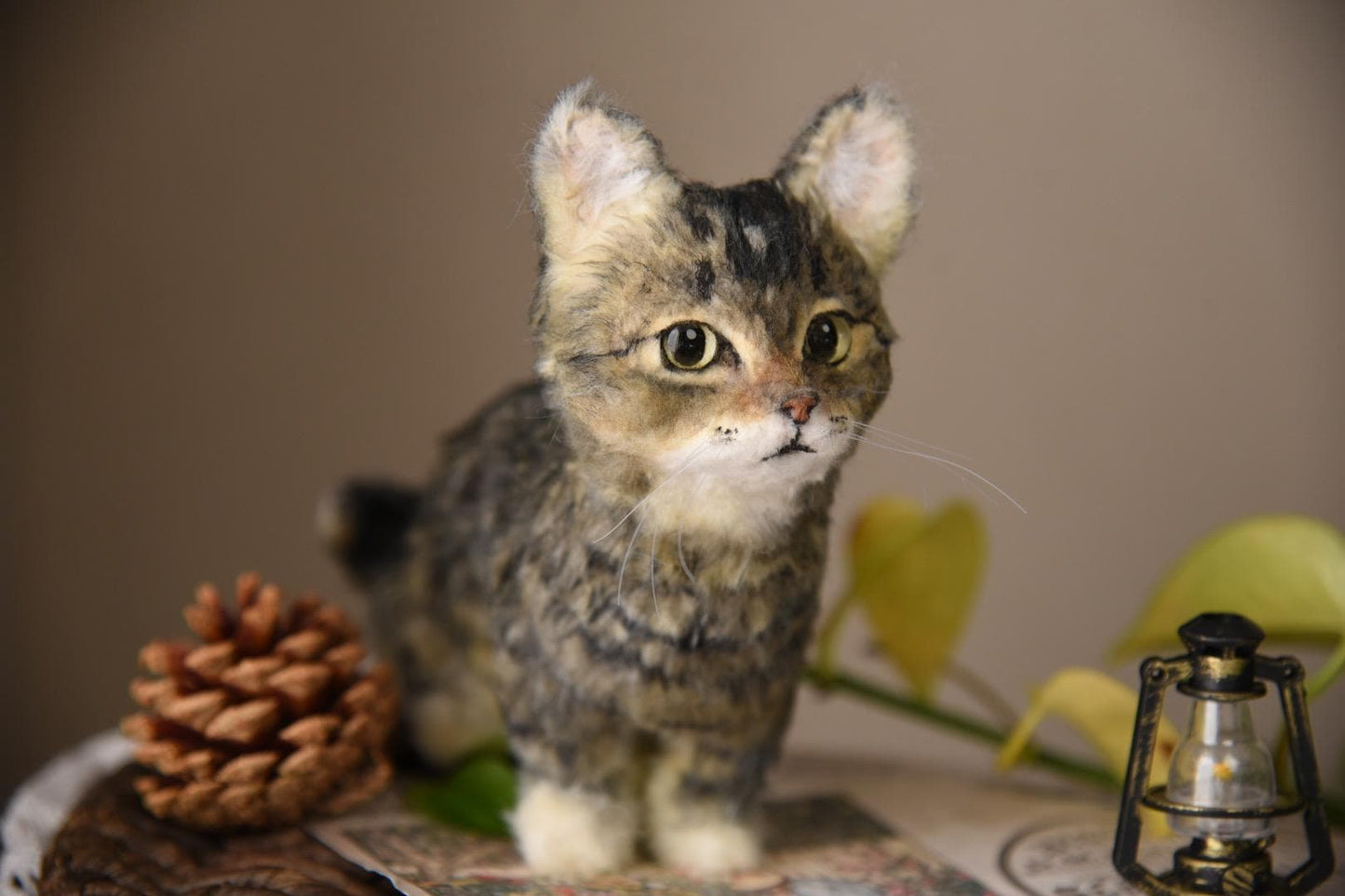 Custom Pet Replica cat Plush,Photo of pet into custom stuffed animal,Handmade Pipe Cleaner Dollhouse cat,Personalized Pet Plush Pet Memorial-1