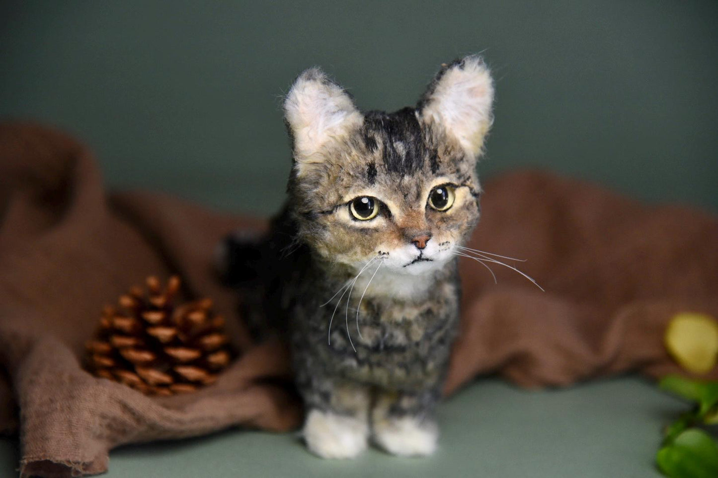 Custom Pet Replica cat Plush,Photo of pet into custom stuffed animal,Handmade Pipe Cleaner Dollhouse cat,Personalized Pet Plush Pet Memorial-1
