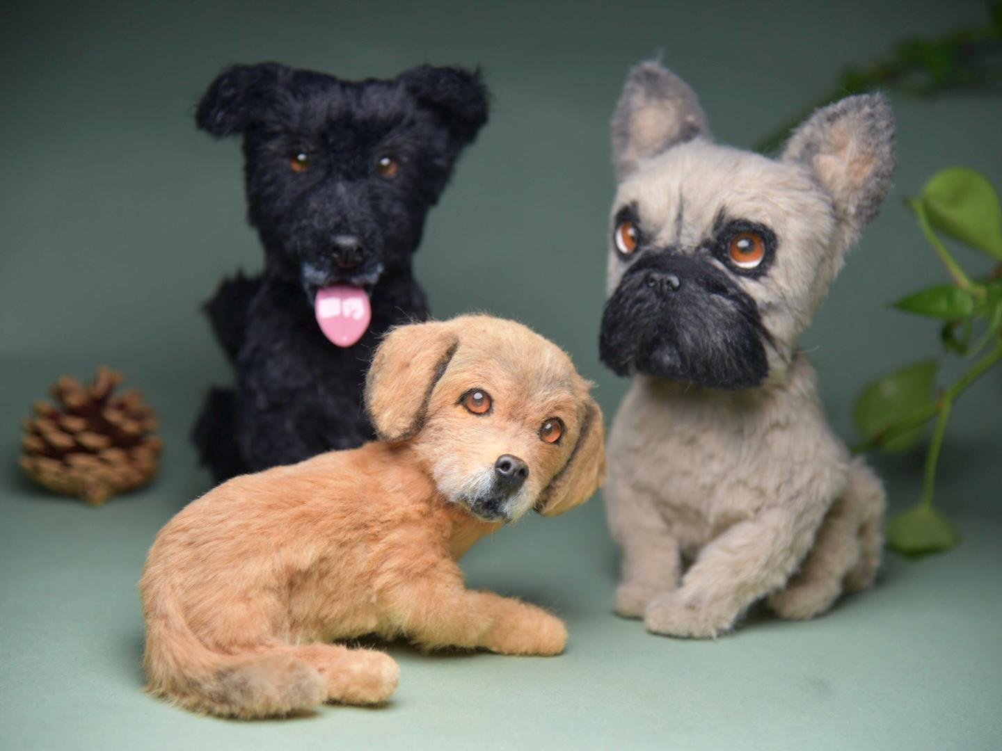 Custom Pet Replica Dog Plush,Photo of pet into custom stuffed animal,Handmade Pipe Cleaner Dollhouse Dog,Personalized Pet Plush Pet Memorial-33