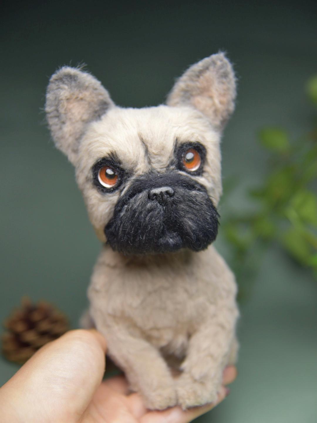Custom Pet Replica Dog Plush,Photo of pet into custom stuffed animal,Handmade Pipe Cleaner Dollhouse Dog,Personalized Pet Plush Pet Memorial-33