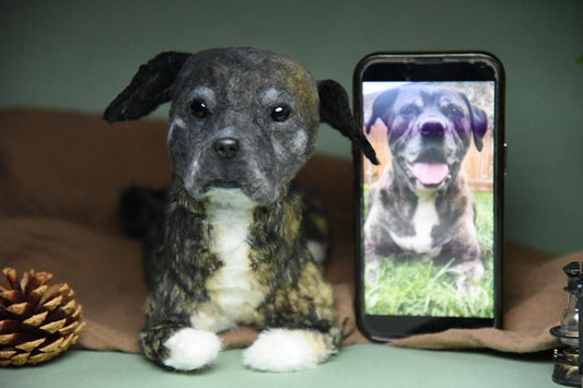 Custom Pet Replica Dog Plush,Photo of pet into custom stuffed animal,Handmade Pipe Cleaner Dollhouse Dog,Personalized Pet Plush Pet Memorial