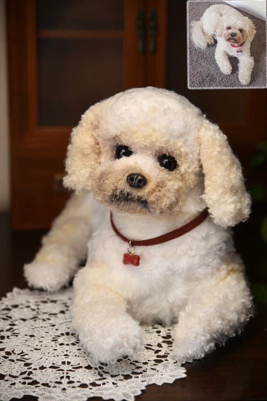 Custom Pet Replica Dog Plush,Photo of pet into custom stuffed animal,Handmade Pipe Cleaner Dollhouse Dog,Personalized Pet Plush Pet Memorial-28