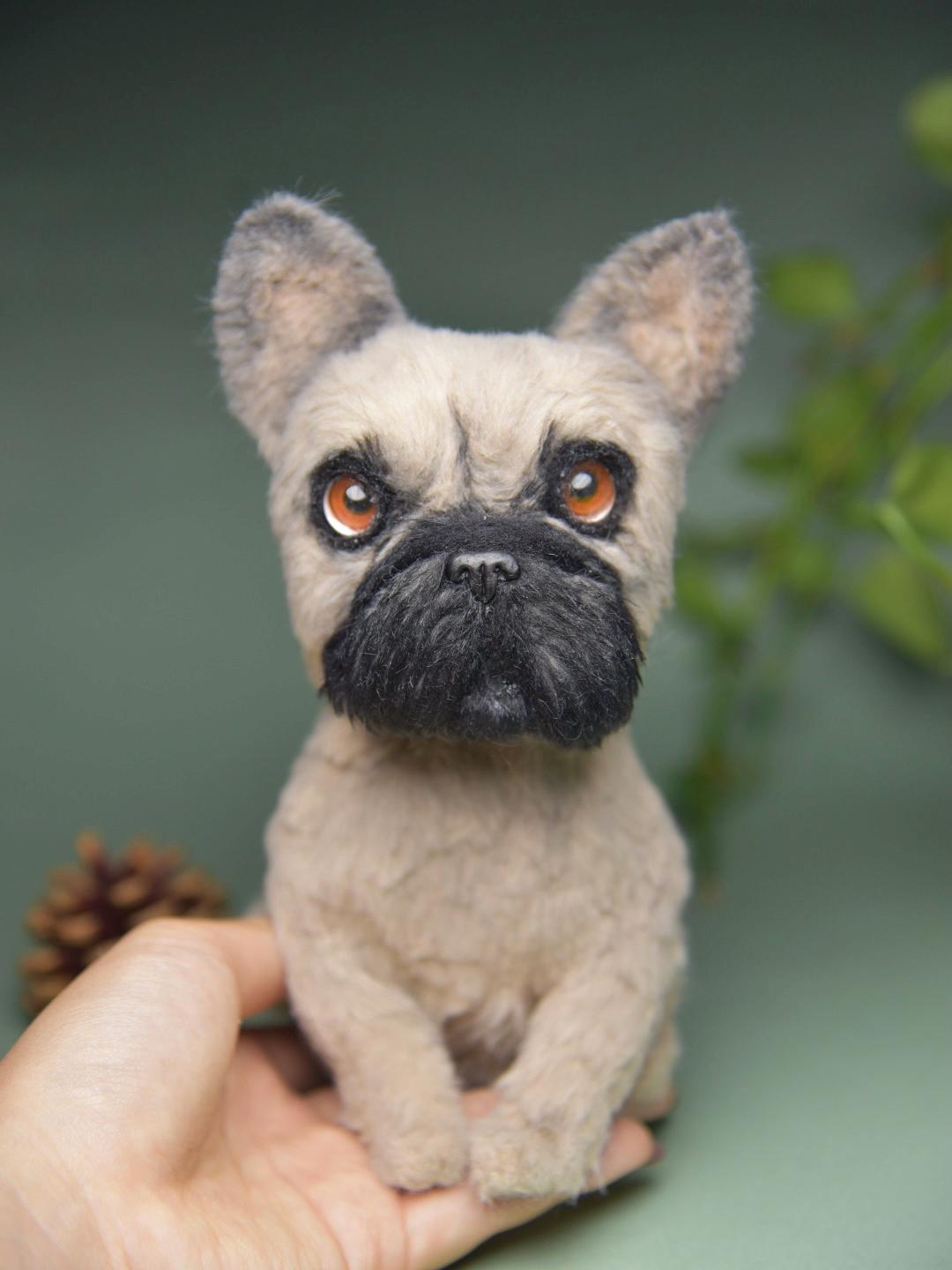 Custom Pet Replica Dog Plush,Photo of pet into custom stuffed animal,Handmade Pipe Cleaner Dollhouse Dog,Personalized Pet Plush Pet Memorial-33