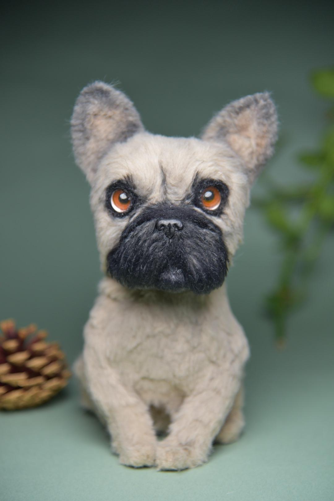 Custom Pet Replica Dog Plush,Photo of pet into custom stuffed animal,Handmade Pipe Cleaner Dollhouse Dog,Personalized Pet Plush Pet Memorial-33