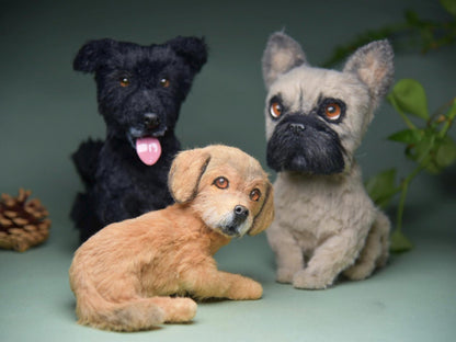 Custom Pet Replica Dog Plush,Photo of pet into custom stuffed animal,Handmade Pipe Cleaner Dollhouse Dog,Personalized Pet Plush Pet Memorial