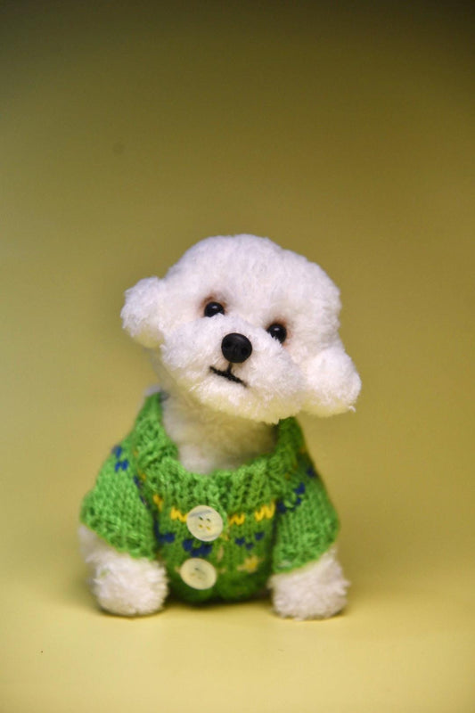 Lindo juguete de perro hecho a mano | Bichón frisé en miniatura | Regalos de San Valentín | Llavero con colgante de perro | Perro para casa de muñecas Blythe OB11/Barbie/BJ-2