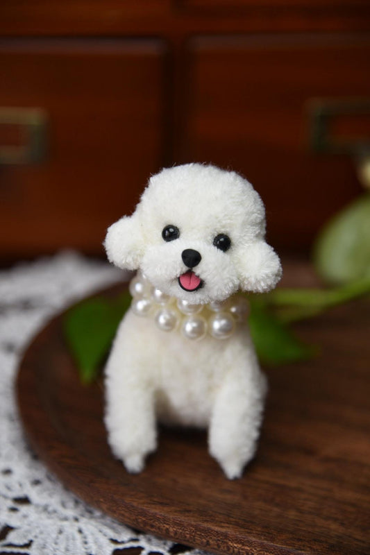 Lindo juguete de perro hecho a mano | Bichón frisé en miniatura | Regalos de San Valentín | Llavero con colgante de perro | Perro para casa de muñecas Blythe OB11/Barbie/BJ-1