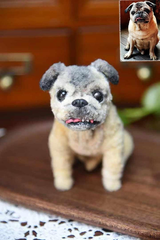 Custom Pet Replica Dog Plush,Photo of pet into custom stuffed animal,Handmade Pipe Cleaner Dollhouse Dog,Personalized Pet Plush Pet Memorial-29