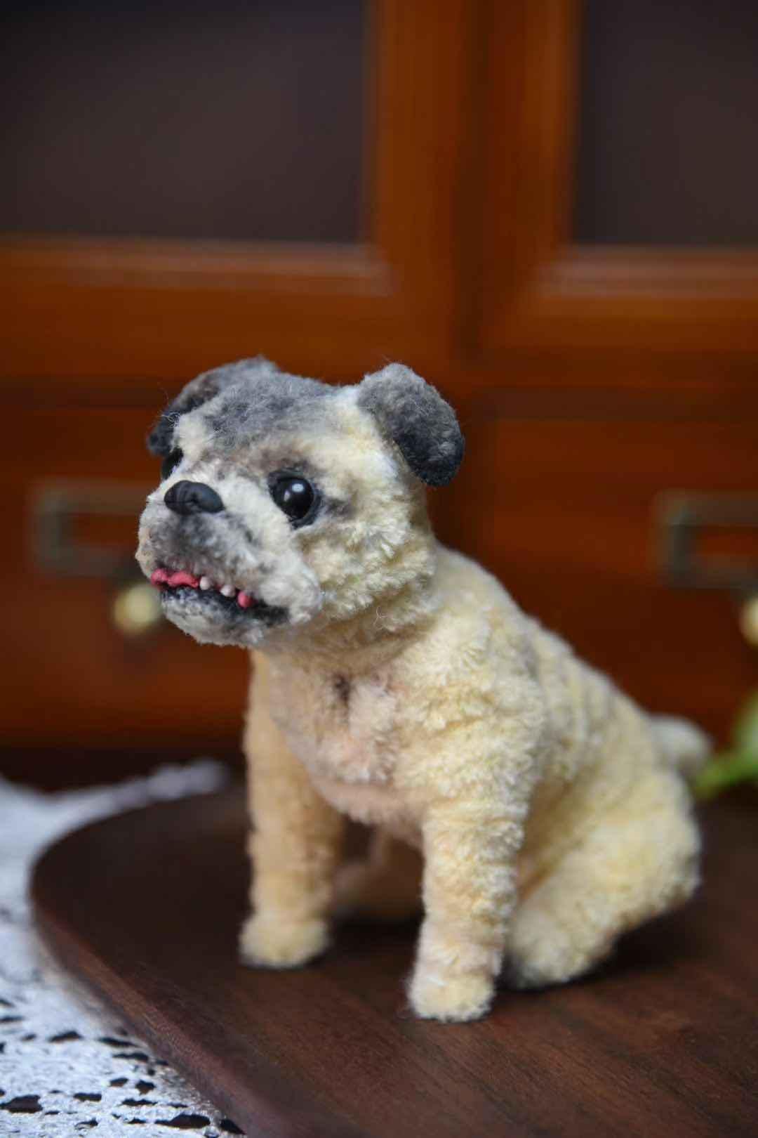 Custom Pet Replica Dog Plush,Photo of pet into custom stuffed animal,Handmade Pipe Cleaner Dollhouse Dog,Personalized Pet Plush Pet Memorial-29