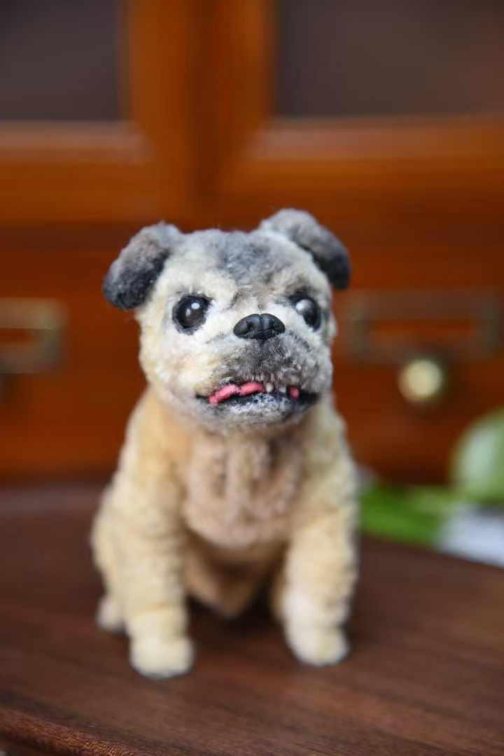 Custom Pet Replica Dog Plush,Photo of pet into custom stuffed animal,Handmade Pipe Cleaner Dollhouse Dog,Personalized Pet Plush Pet Memorial-29