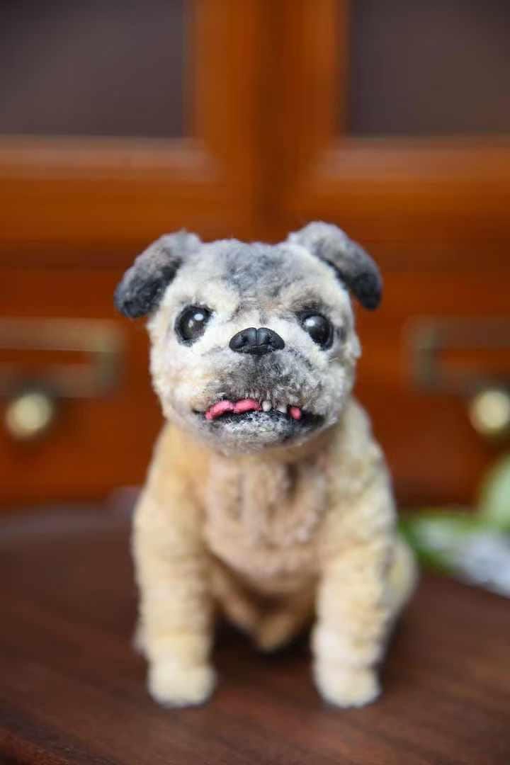 Custom Pet Replica Dog Plush,Photo of pet into custom stuffed animal,Handmade Pipe Cleaner Dollhouse Dog,Personalized Pet Plush Pet Memorial-29