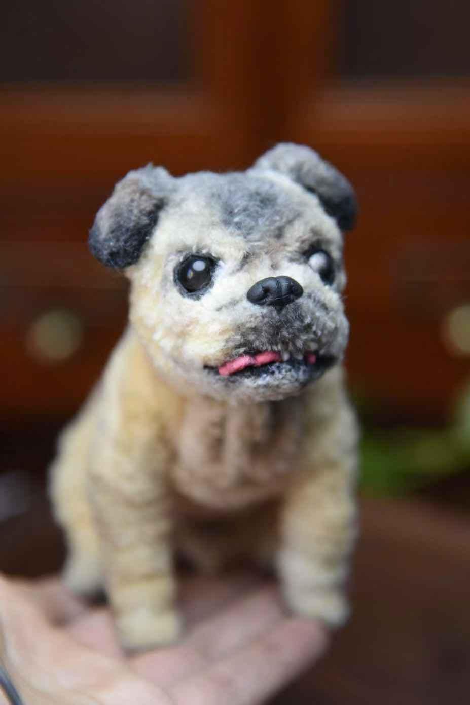 Custom Pet Replica Dog Plush,Photo of pet into custom stuffed animal,Handmade Pipe Cleaner Dollhouse Dog,Personalized Pet Plush Pet Memorial-29