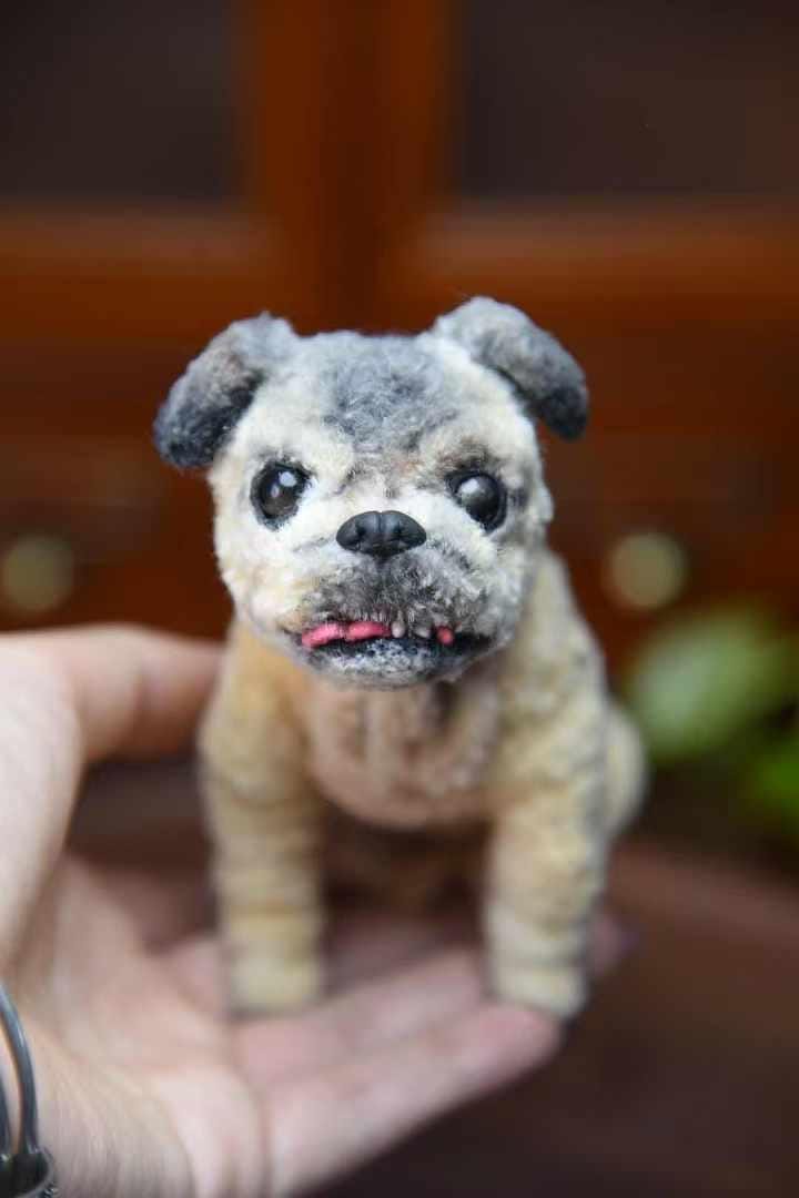Custom Pet Replica Dog Plush,Photo of pet into custom stuffed animal,Handmade Pipe Cleaner Dollhouse Dog,Personalized Pet Plush Pet Memorial-29
