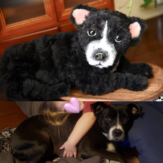 Custom Pet Replica Dog Plush,Photo of pet into custom stuffed animal,Handmade Pipe Cleaner Dollhouse Dog,Personalized Pet Plush Pet Memorial-27