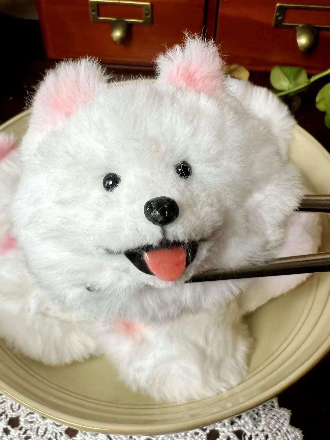 Peluche de Pomerania en miniatura, juguete de apoyo emocional, miniatura de perro, juguetes para casa de muñecas Blythe OB11/Barbie/BJD, llavero de perro, mascota realista de peluche - 2