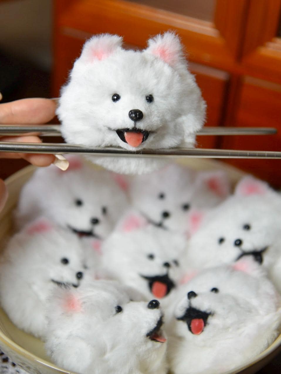 Peluche de Pomerania en miniatura, juguete de apoyo emocional, miniatura de perro, juguetes para casa de muñecas Blythe OB11/Barbie/BJD, llavero de perro, mascota realista de peluche - 2