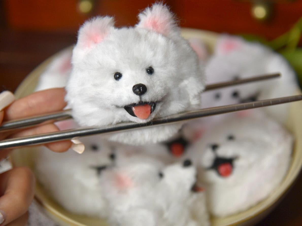 Peluche de Pomerania en miniatura, juguete de apoyo emocional, miniatura de perro, juguetes para casa de muñecas Blythe OB11/Barbie/BJD, llavero de perro, mascota realista de peluche - 2