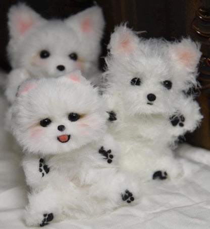 Pomeranian Plush Toy,chihuahua, Yorkshire Terrier Toy,Emotional Support, Dog Miniature, Dog Keychain,Realistic Pet Plush