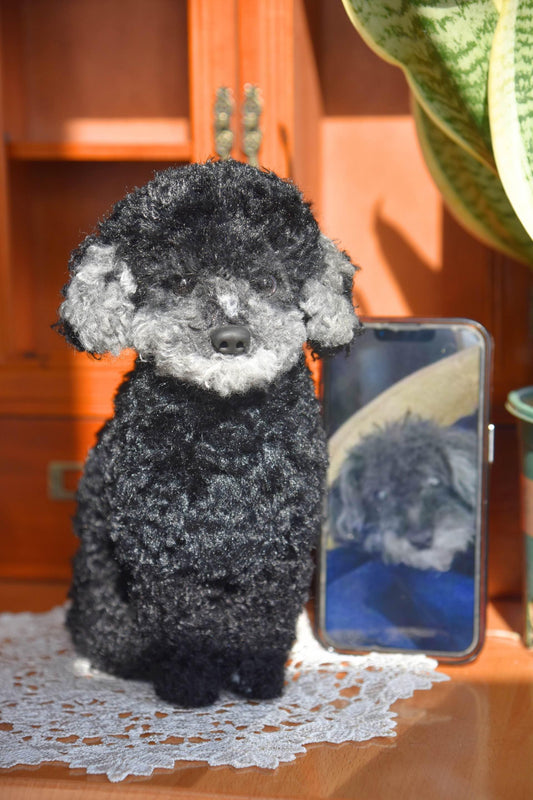 Custom Pet Replica Dog Plush,Photo of pet into custom stuffed animal,Handmade Pipe Cleaner Dollhouse Dog,Personalized Pet Plush Pet Memorial-1