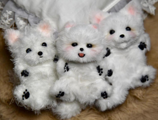 Pomeranian Plush Toy,chihuahua, Yorkshire Terrier Toy,Emotional Support, Dog Miniature, Dog Keychain,Realistic Pet Plush