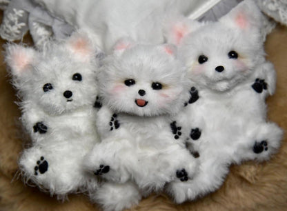 Pomeranian Plush Toy,chihuahua, Yorkshire Terrier Toy,Emotional Support, Dog Miniature, Dog Keychain,Realistic Pet Plush